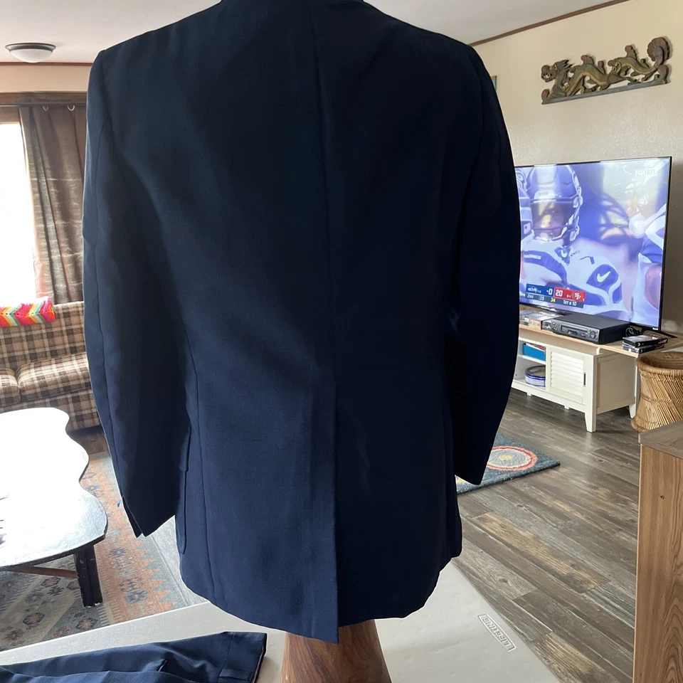 Traje de dos piezas azul Unionmade Liberty House PBM 1968-1976 NUEVO DE STOCK sin usar 40” 34x26 Foto 3 de 4