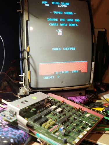 Stern Super Cobra Arcade PCB board repair and refurbish service - Afbeelding 1 van 6