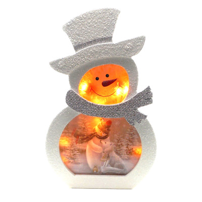 Stony Creek Decorative Glass Light Silver Fox Rabbit Chickadee 11'' Snowman SWN45