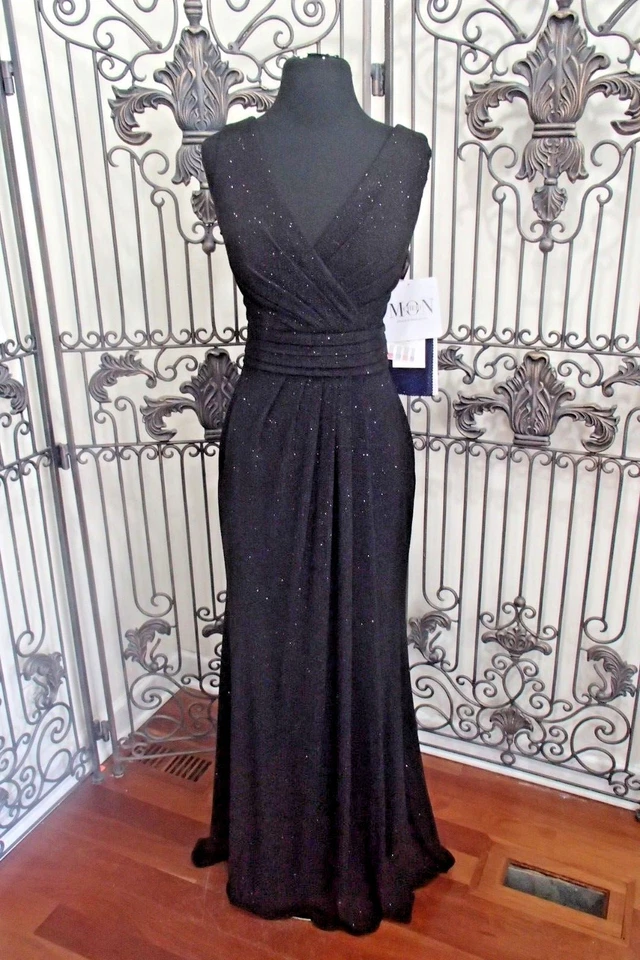 V979W CAMERON BLAKE 116658 TALLA 8 NEGRO $480 #3714 V12 VESTIDO FORMAL NEGRO CORBATA Foto 3 de 4