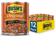 (12 Pack) Bush's Best Original Baked Beans with Bacon & Brown Sugar, 8.3 Oz