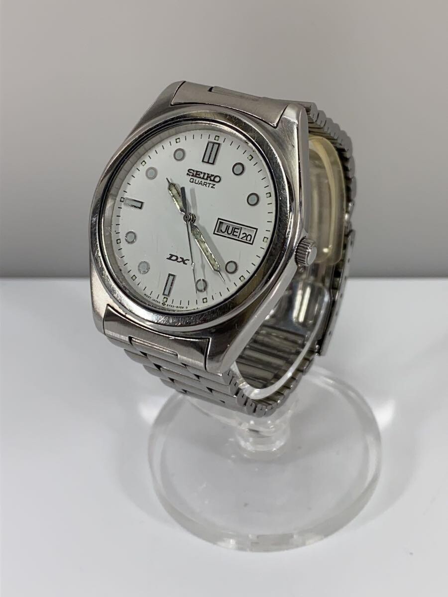 高質 SEIKO Quartz watch/analog/stainless steel/WHT/SLV/SS/5y23 その他