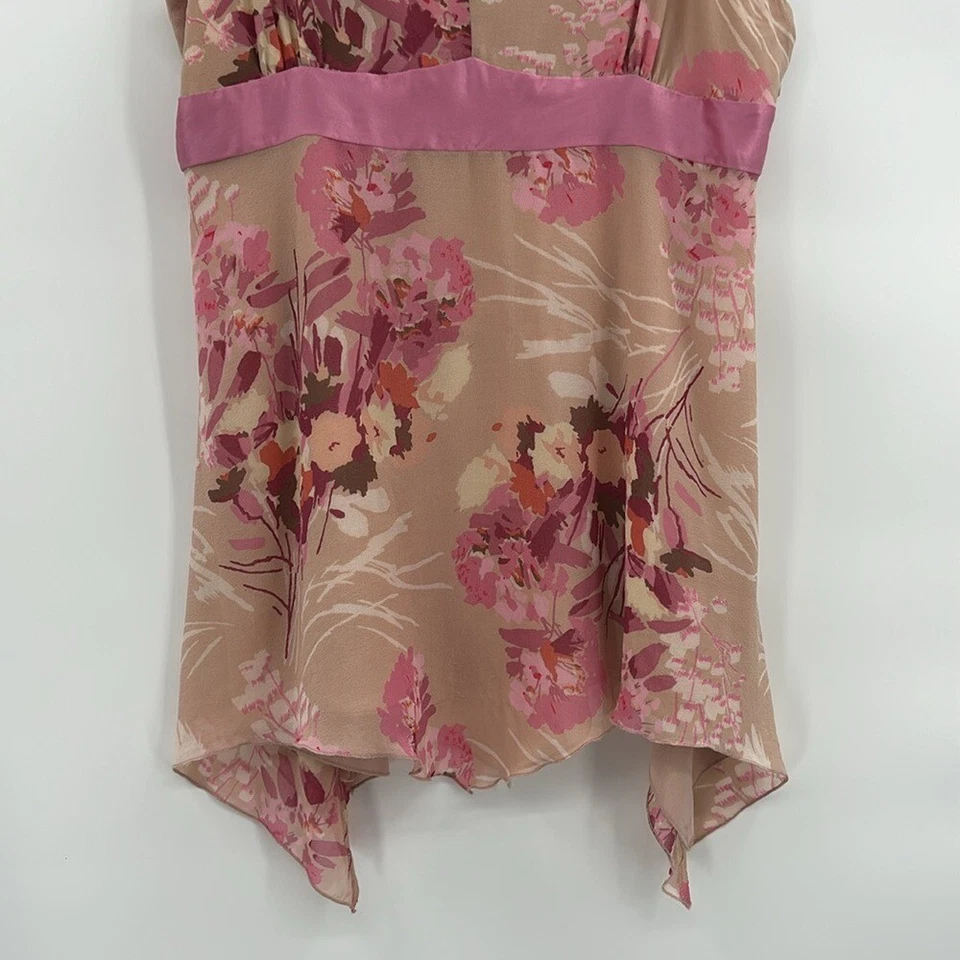 Винтажная женская шелковая кукла Y2K Gap с цветочным узором размер 14 носовой платок подол фея - Изображение 3 из 4