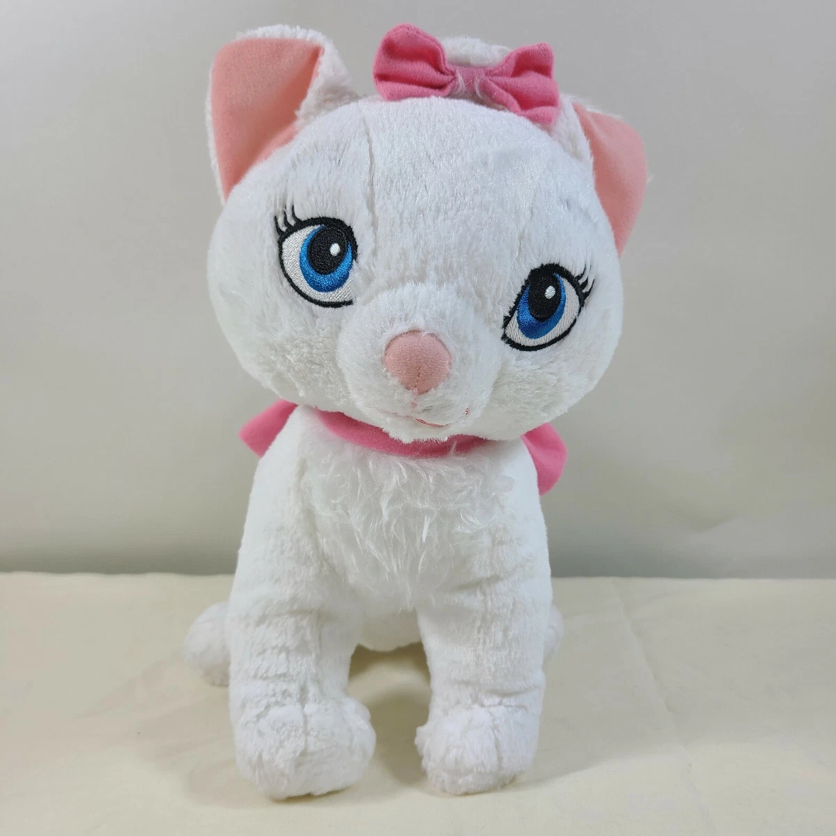 Disney Store Aristocats Marie White Kitty Cat Pink Bows Plush 13