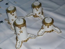 4 Adventsleuchter verschie. Hoch 7,5 bis 12,5cm Keramik geringe Gebrauchsspuren
