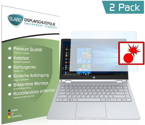 "Slabo Panzerschutzfolie FüR Trekstor Primebook C13 (2Er Set) Klar \"Shockproof\""-image