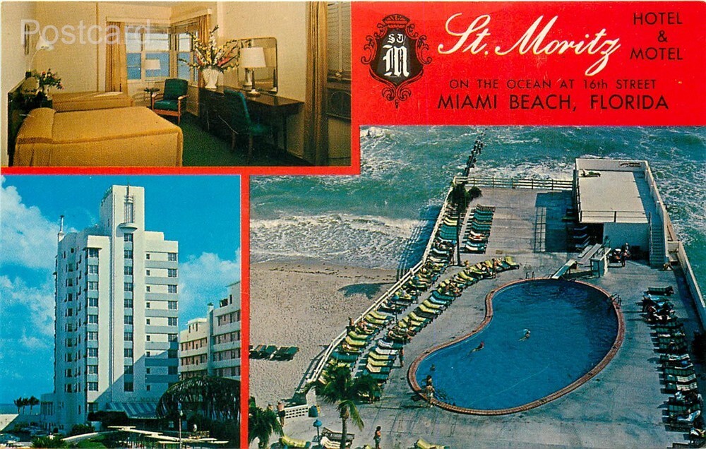 FL, Miami Beach, Florida, St. Moritz Hotel Motel, Pan American Color S-56680L3