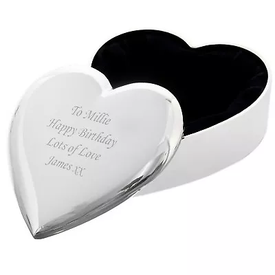 Personalised Heart Trinket Box - Great Birthday Gift - Free Laser Engraving