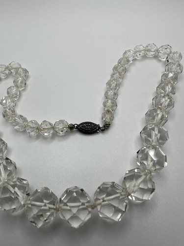 Antiguo collar de cuentas de cristal graduado con aleta Art Deco de 1920 16" NB2 - Imagen 24 de 24