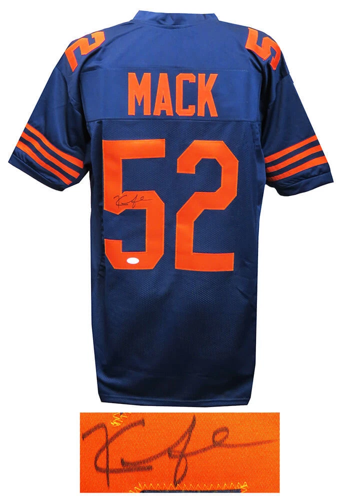 Khalil Mack CHICAGO BEARS Signed Navy Throwback Custom Football Jersey JSA