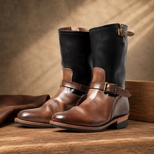 Men  s Handmade Tan Black Leather Monk Strap High Ankle Biker Boots Two Tone