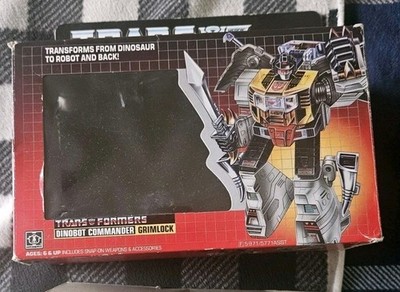 Transformers G1 Grimlock Box Only 1985 Authentic 