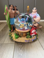 Disney Lilo & Stitch As Elvis Musical Snow Globe Snowglobe Plays Aloha Oe - RARE