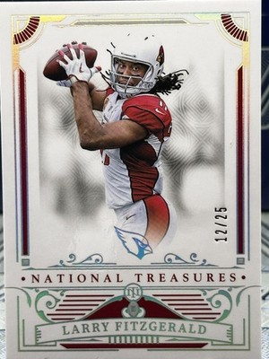 2025 National Treasures Larry Fitzgerald Silver Holo,SSP#/25🔥HOF