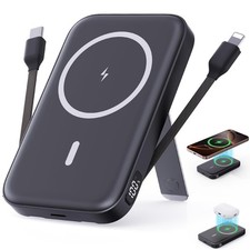 High-Capacity 16800mAh Magnetic Power Bank with Built-in Cables for iPhone, etc