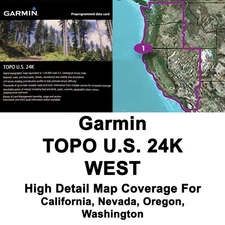 GARMIN TOPO U.S. 24K - WEST GPS MAP Micro SD  SD CARD 010-C1129-00.
