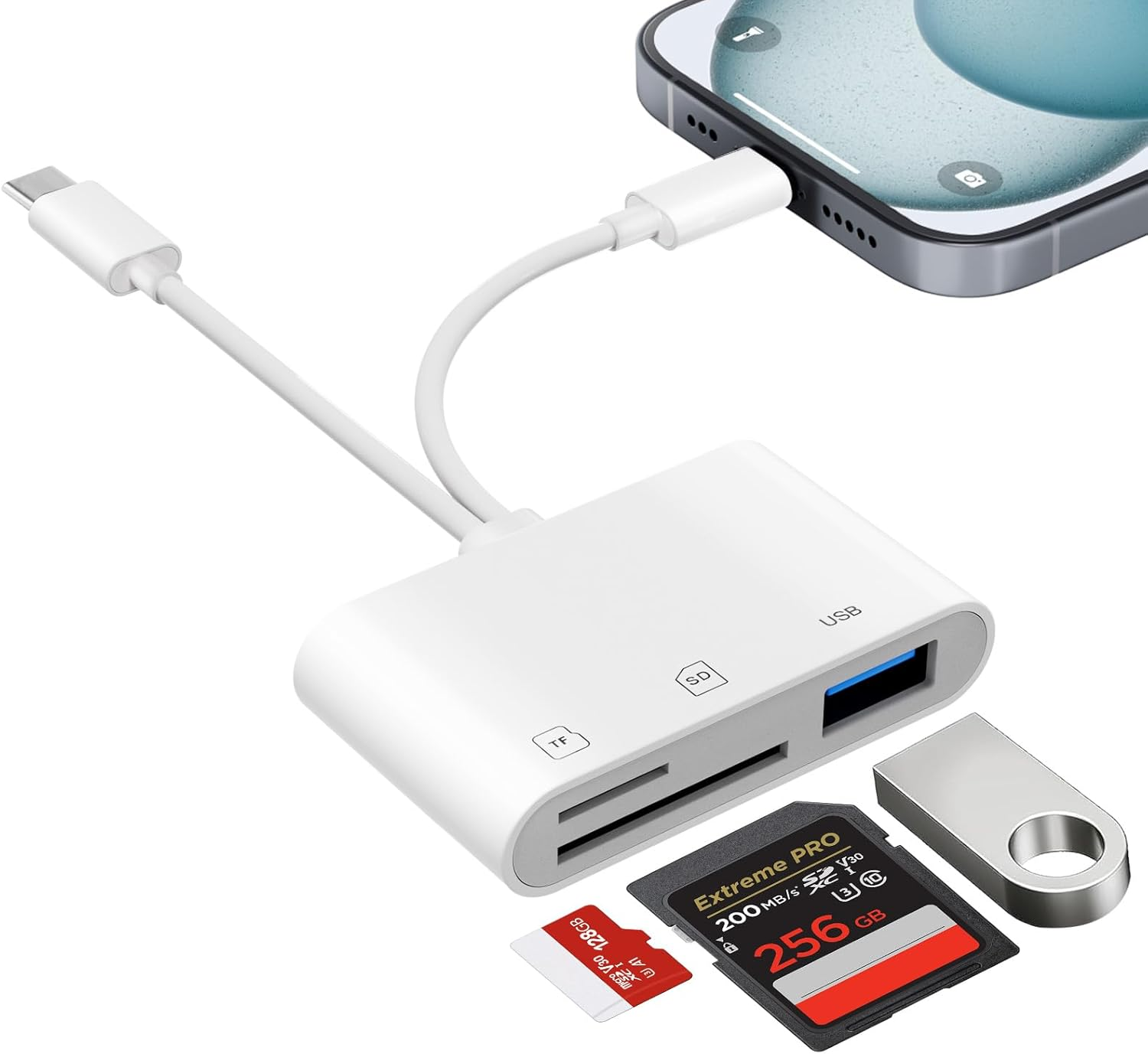 [Apple Mfi Certified] SD Card Reader for Iphone Ipad, Lightning & USB C to SD Mi