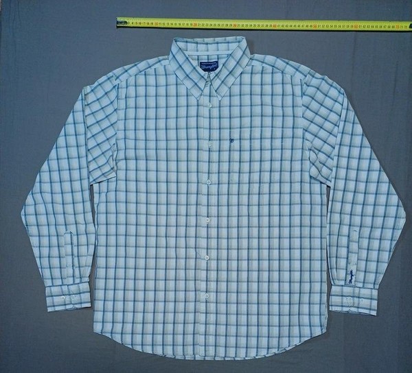 Men Wrangler Shirt Grey Cotton L