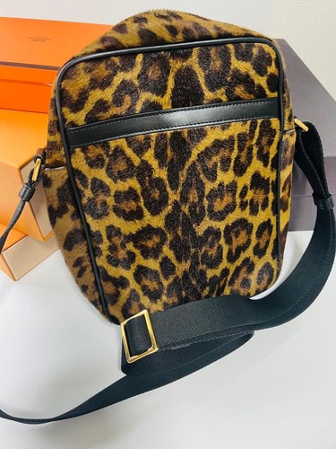 TOM FORD Leopard Haircalf Leather Shoulder Crossbody Bag Brown