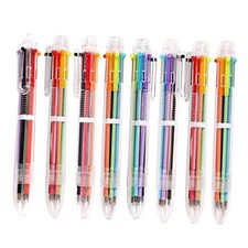 PCS 0.5mm 6-in-1 Multicolor Ballpoint Pen 6 Colors Transparent Barrel 24