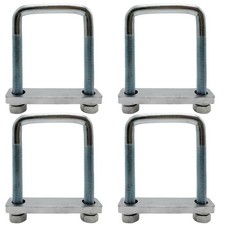 4 Pack Square U-Bolt for Trailer- Fits 3 Inch Wide Leaf Springs, Galvanized S...