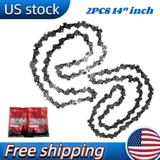 14" inch 2PCS Chainsaw Chain Blade 3/8"LP .050" 52 DL Full-Chisel Chain 52DL