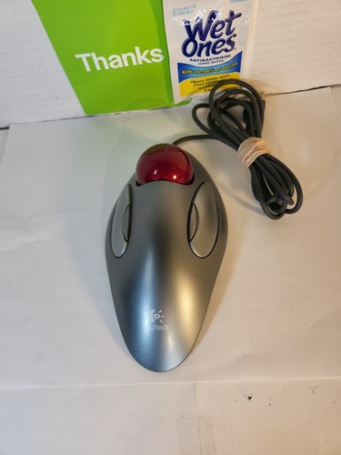 Logitech Logi T-BC21 810-000767 Marble Wired USB Trackball Mouse Working Good! - Picture 3 of 5