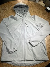 Vuori Women's Size S Light Gray Trainer Shell Hoodie Jacket Logo