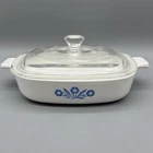 Vintage Corning Ware P-7-B Blue Cornflower  7” With  Pyrex Glase Lid