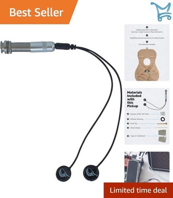 Passive Piezo Bass Pickup Dual German Ceramic Elements for Acoustic Guitars