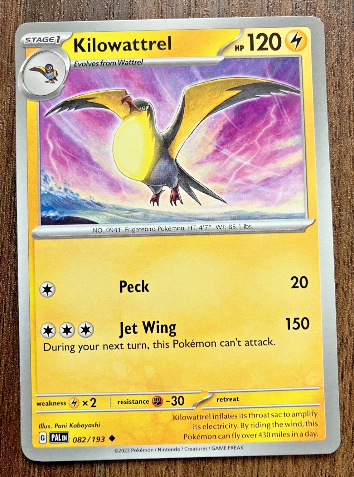 Kilowattrel 082/193 - 2023 Pokemon Paldea Evolved Uncommon Card - CLEAN NM