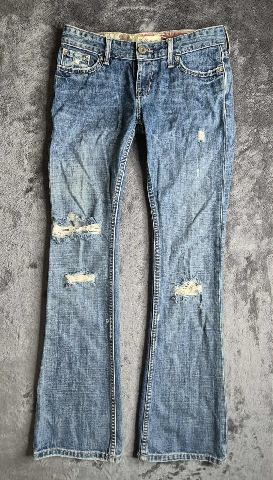 Vintage Distressed Hollister  Premium  Size 3 Pants Floral  Y2k  Blue Jeans