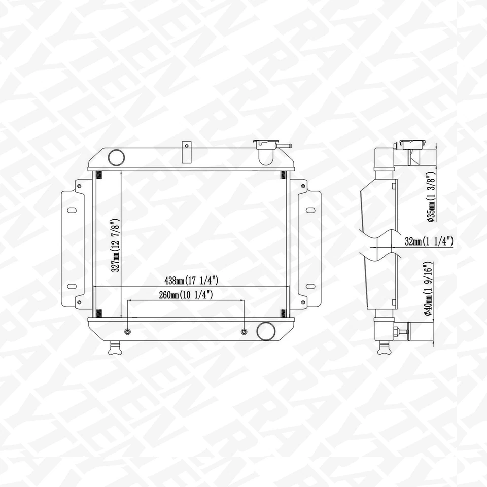 CU644 Full Aluminum Radiator for Ford Courier 1972-1982 Mazda B2000 B1800 B1600 Foto 2 de 4
