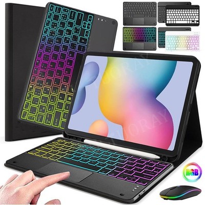 Hülle mit QWERTZ Tastatur Maus Für Samsung Galaxy Tab S6 Lite 10,4'' 2020-2024 DE