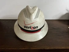 Vintage Verizon MSA Safety Hard Hat Helmet Safari Hat Used; ES0530