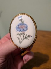 Vintage Aynsley Fine Bone China Brooch - Beautiful Blue Thistles