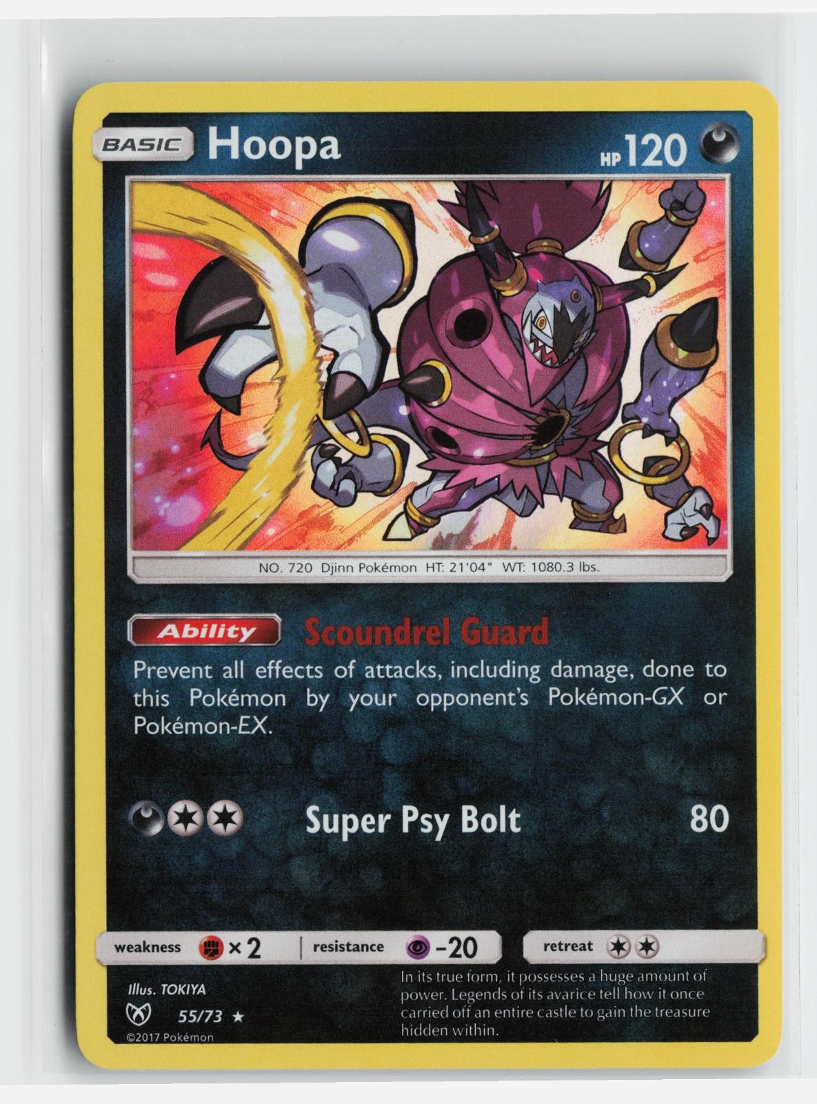 Hoopa 55/73 Holo Rare Shining Legends Pokemon Holo Near Mint