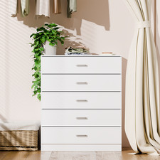 White Gloss Bedroom Furniture Set Chest of Drawer Bedside