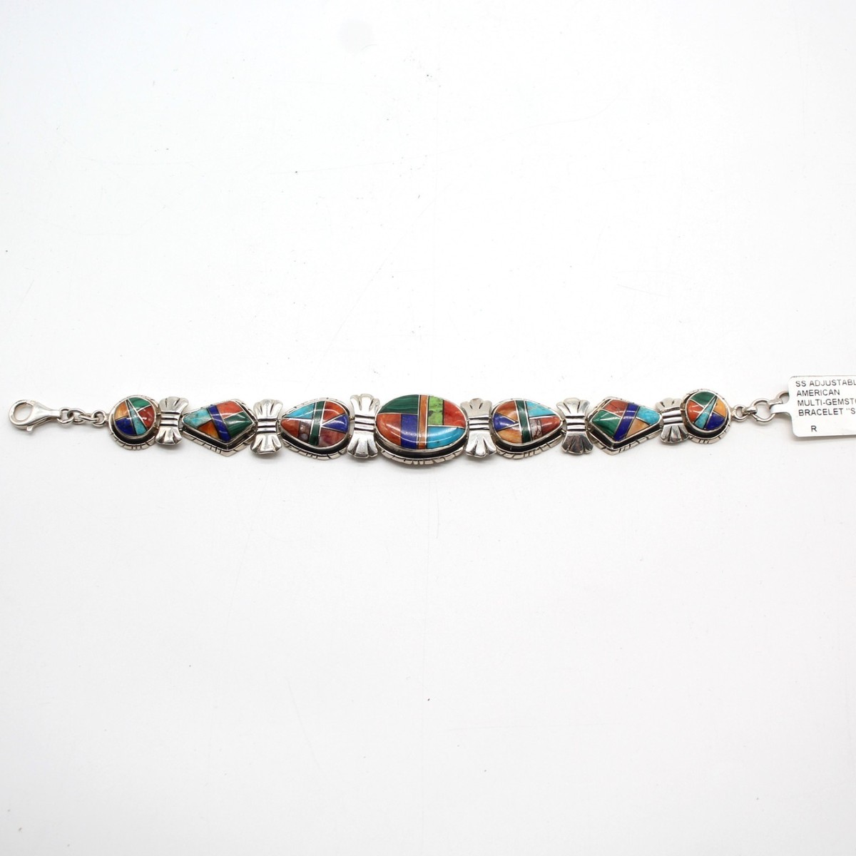 Native American Sterling Multi-Color Inlay Necklace & Bracelet Lot of 2 SW-387 View 4