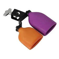 Bicolor Cowbell for Drum Set High and Low Tones Double Mounted Bell Kit 