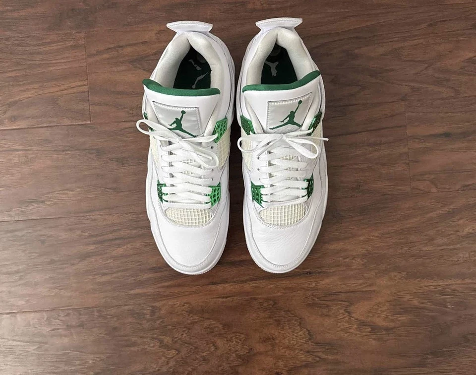 Air Jordan 4 复古金属绿色 2020 CT8527-113 尺码 10.5 VNDS OG 盒 — 第 3/4 张图片