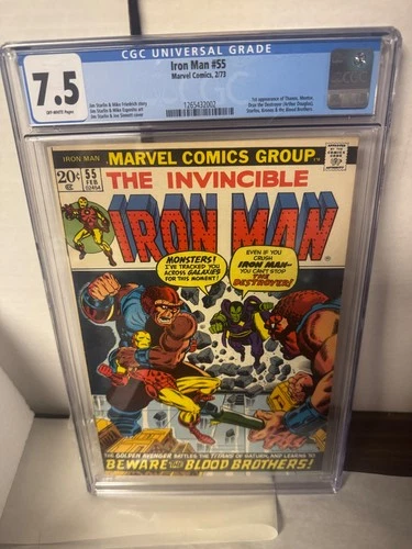 Iron Man #55 CGC Graded 7.5  - Marvel 1973 - 1st Thanos, Drax & Starfox