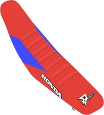 Dcor 30-10-127 Seat Cover - Red Sides - Red Top with White Ribs