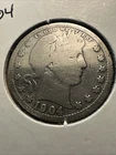 1904 P SILVER BARBER QUARTER