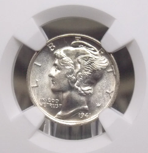 1941 "S" Mercury SILVER Dime 10c NGC MS66 FB #003 *FULL BANDS* Gem BU ECC&C Inc