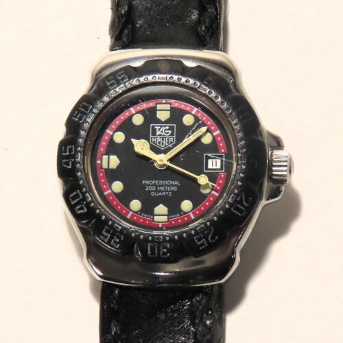 TAG Heuer Professional 200m WA1414 Quartz Divers Watch Date Black Dial JP Rare - Afbeelding 1 van 6