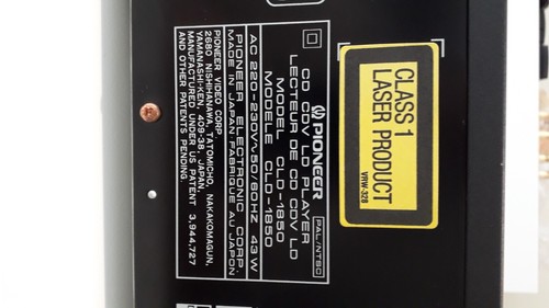 Player PIONEER CLD-1850 Laser Disc, stan idealny, pilot, rarytas - Zdjęcie 8 z 14