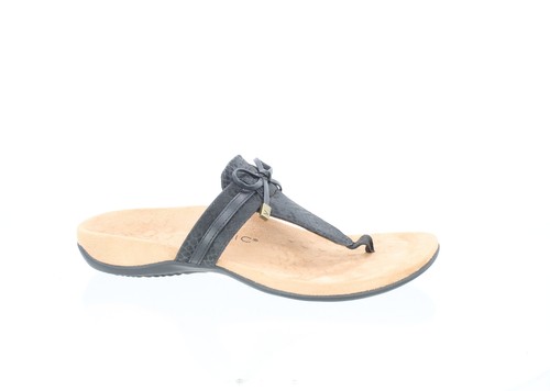 Vionic Womens Black T-Strap Sandals 