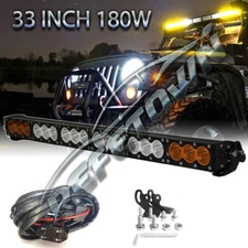 32INCH LED LIGHT BAR AMBER WHITE SINGLE ROW COMBO OFFROAD SUV UTE 4X4 TRUCK 32''