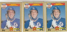 1987 Topps Gary Carter All Star #602 Error/Variation Blue/Purple Mets 3 Versions